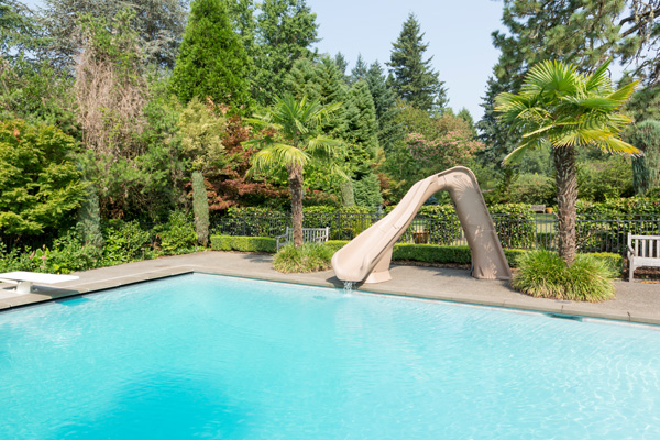 big pool with slide