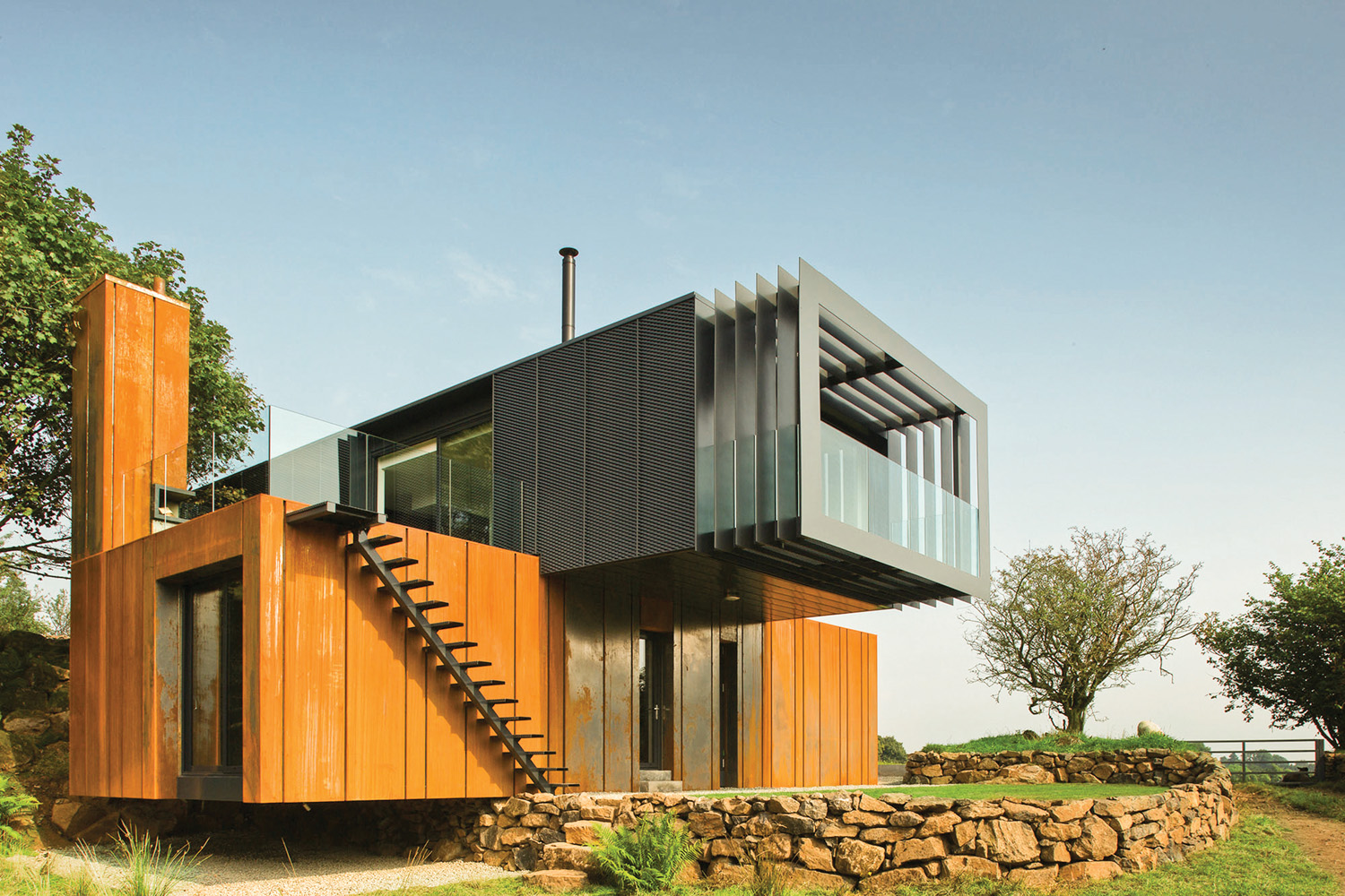 architect patrick bradley used a base of shipping containers to