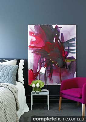 Bright bold bedroom - edwardian home