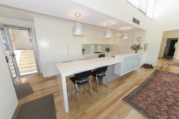 Light colours used for a minimalist kitchen designed by Goolwa Kitchens