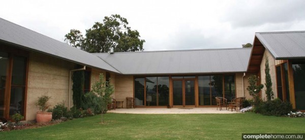 Rammed earth building is a sustainable solution.