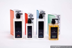 Allegra Rhodes hand and body wash including a variety of luxurious skin products