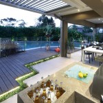 A designer outdoor entertaining area built to party