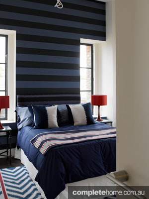 striped design bedroom