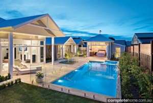 pool and entertaining area