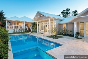 Large patio with pool