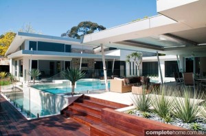 split level decking and entertaining area