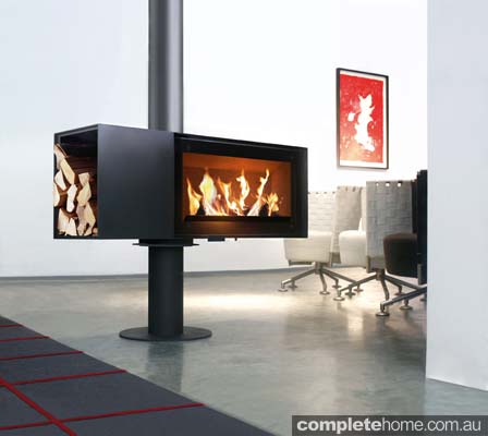 rotating modern fireplace