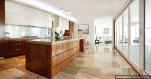 Chic timber kitchen bench