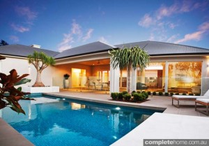 chic pool and entertaining area