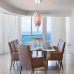 A unique chandelier brings a high-end element to the dining room