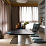 We love: The versatile wooden platform, which houses the dining and study area