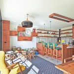 The kitchen’s face joinery is made from upcycled tongue and groove timber flooring