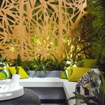 We love: This gorgeous outdoor entertaining area, complete with decorative metal screening