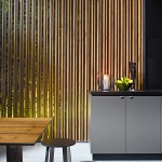 A slatted metal screen is perfect for outdoor kitchens