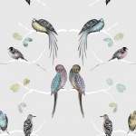 Perched Birds Grey Flat