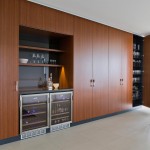 A minibar and a big cupboard for glassware