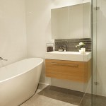 A free-standing bath is a luxe addition to a minimalist bathroom