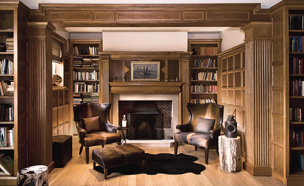 A classic library is updated with modern accessories