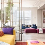 Clashing colours with patterns adds excitement to the room