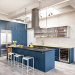 An open-plan kitchen seamlessly blends in with the living area