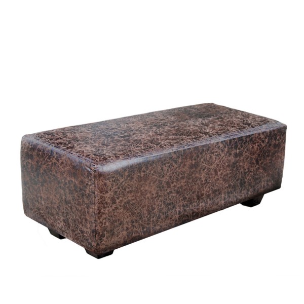 Ottoman chaise in beaten chocolate leatherette, bandhini.com.au