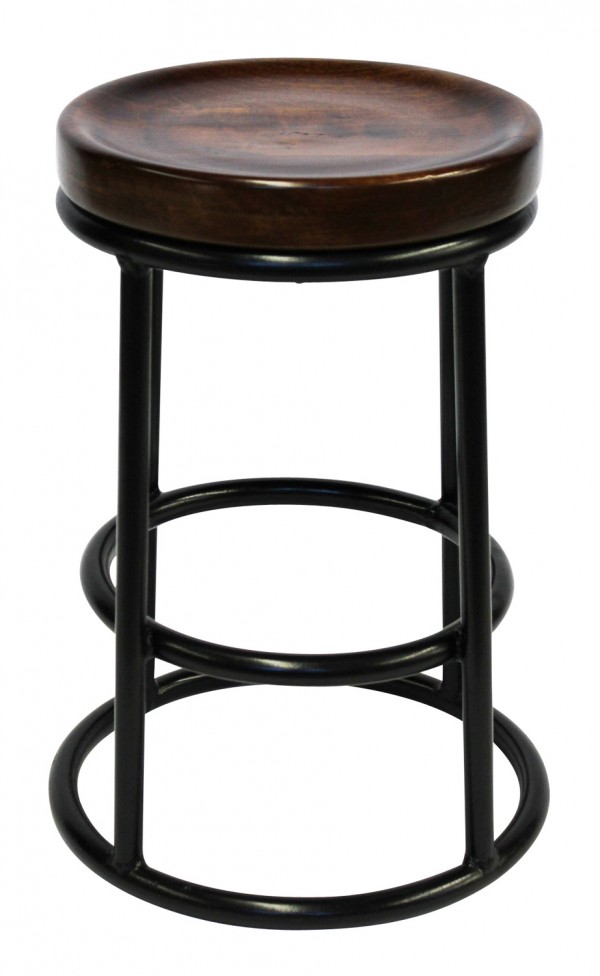 Stirling stool with metal base and timber, orsonandblake.com.au