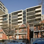 The apartment complex is located behind heritage-listed houses