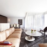 Hues of rich timber and orange contribute to the luxe and moody vibe