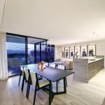 An informal dining area is conveniently located right next to the kitchen
