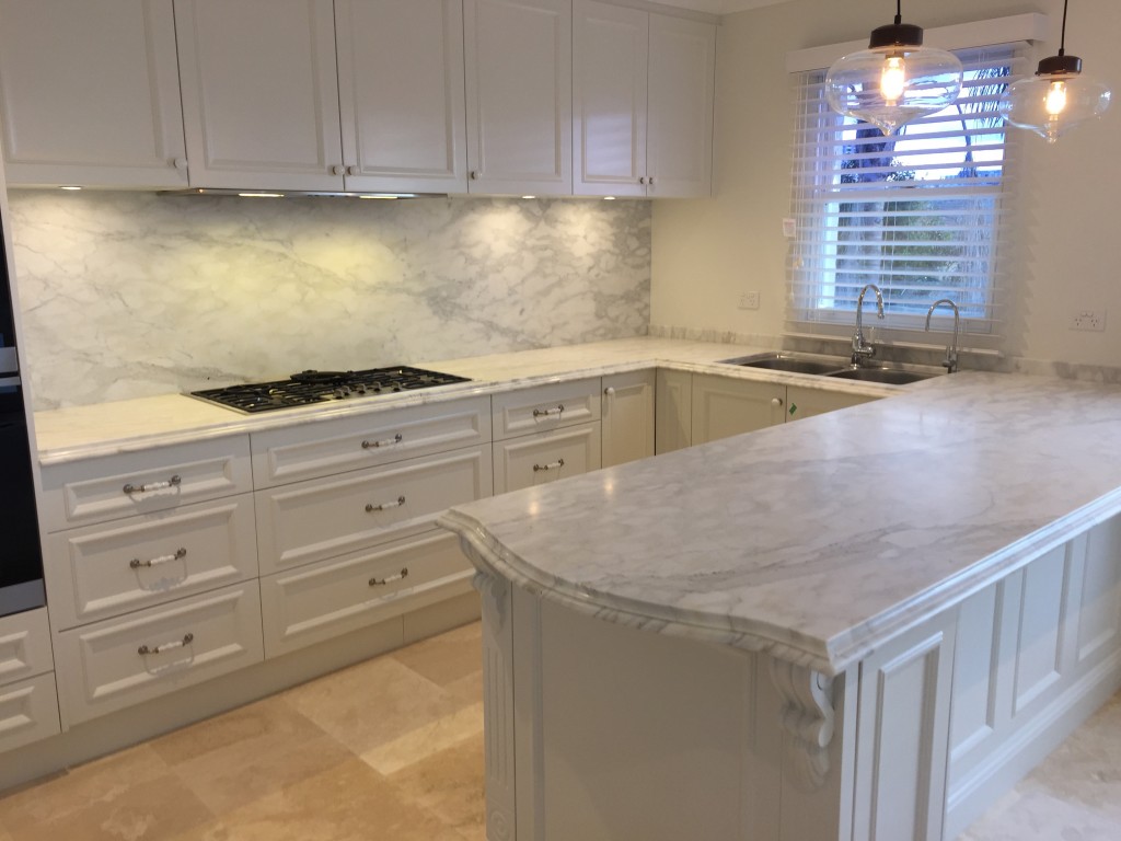 White classic kitchen bench marable