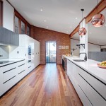 Family hub: galley-style kitchen