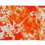 Orange watercolour 
table runner, $75, bonnieandneil.com.au