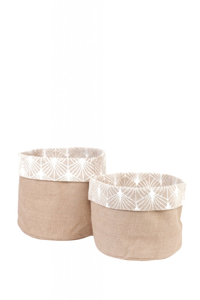 Hessian buckets in Pondicherry White, $57, thedharmadoor.com.au