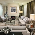 Metallic accents create an opulent living area