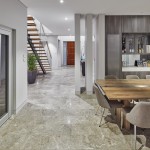 The open-plan layout of the home creates a spacious atmosphere