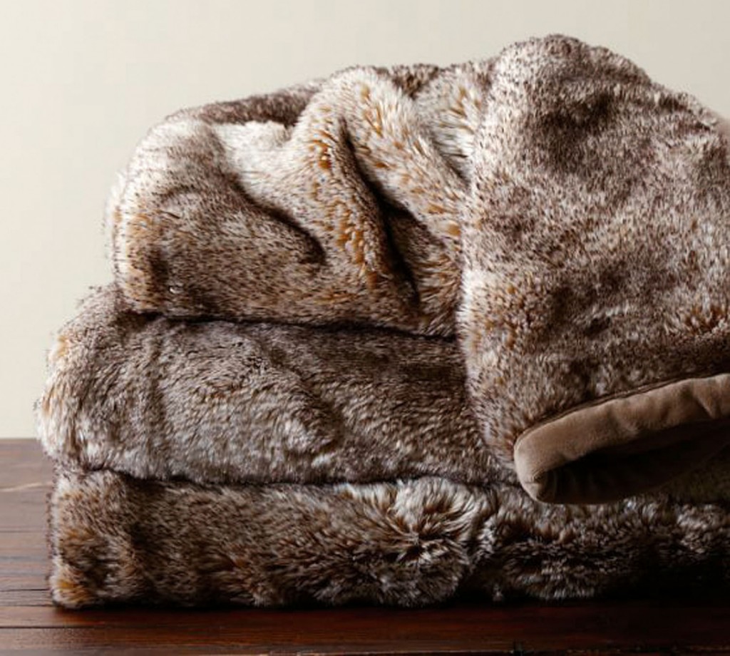 Fur throw rug, potterybarn.com.au