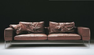 Lifesteel sofa in leather by Flexform, fanuli.com.au